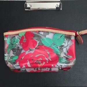 Dooney & Bourke Floral Clear Cosmetic Pouch - Red & Green